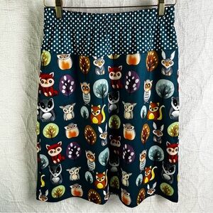 Misslook M Skirt Blue Polka Dot Creepy Nocturnal Creatures Pull On Polyester